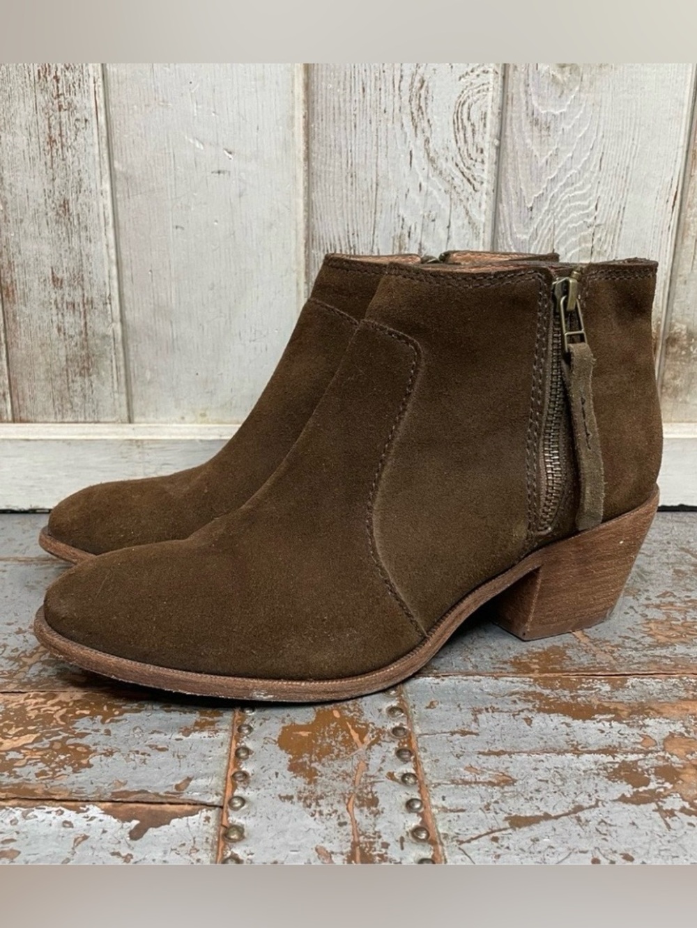 Madewell Janice Suede Ankle Zip Boots